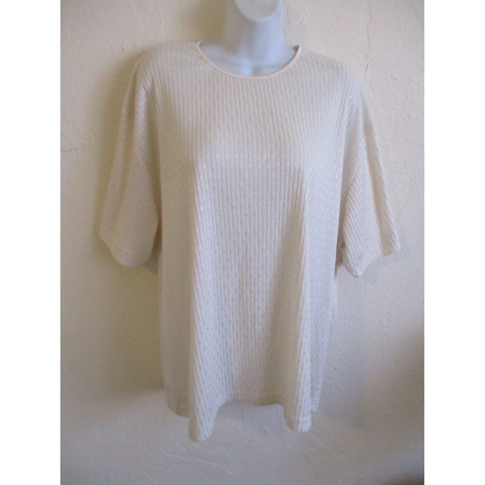 VTG 90's Focal Point Top Size 22 / 24 Beige Knit